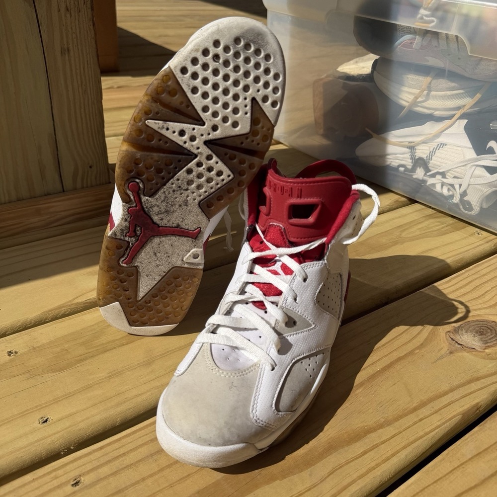 Air Jordan 6 Retro Alternate Hare 2017 384664-113 Red White Men Size 8.5